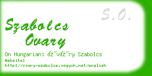 szabolcs ovary business card